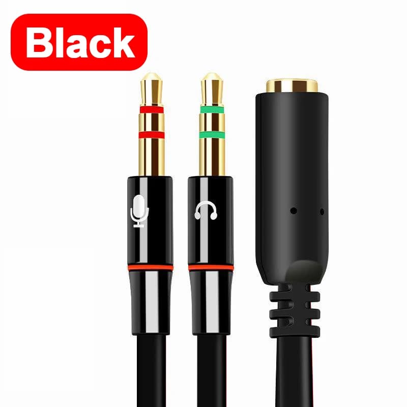 Adaptateur répartiteur de casque 3,5 mm femelle vers 2 doubles mâles, prise audio pour microphone, p