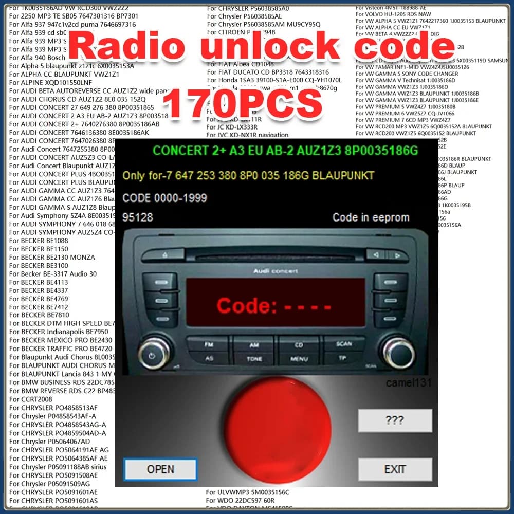 Calculatrices pour autoradio, décodage de code de déverrouillage pour Skoda, Audi, Benz, Ford, décod