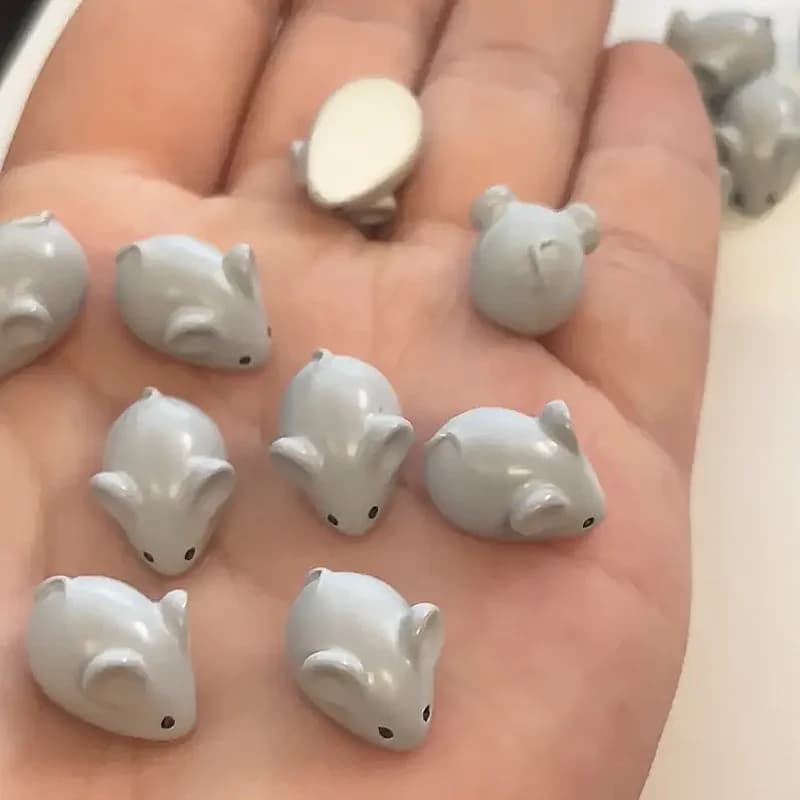 Mini Figurines de souris en résine, 5/10 pièces, adaptées à la décoration artisanale de bricolage, f