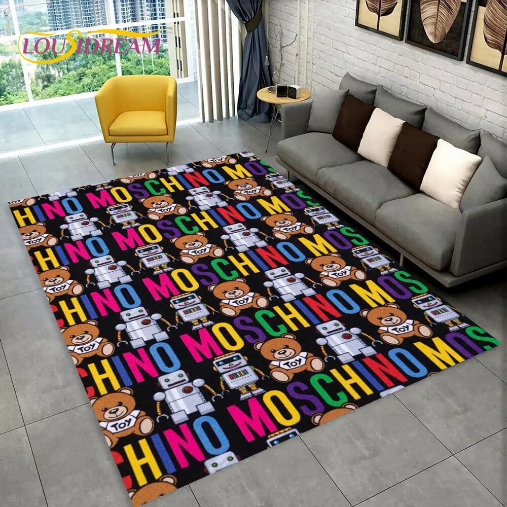 Tapis 3D M-Moschino HD Cartoon Bear, tapis pour la maison, salon, chambre à coucher, canapé, paillas