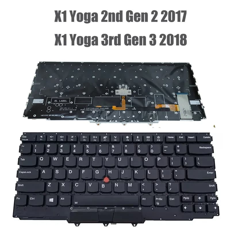 Nouveau clavier rétroéclairé US SP UK RU LA pour X1 Yoga 2e génération 2017, 3e génération 2018 RVWV