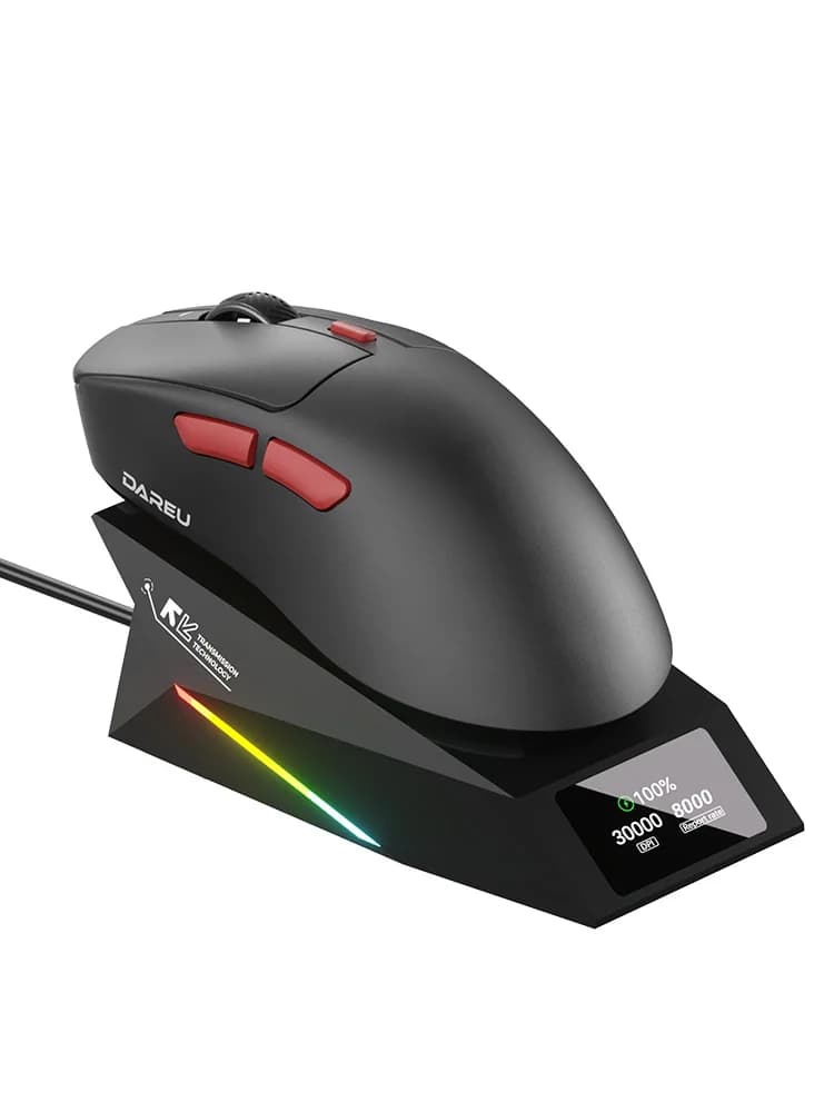 DAREU souris de jeu sans fil 8khz taux d'orientation AIM-750 (3950) 30000 DPI souris Gamer Tri-mode 