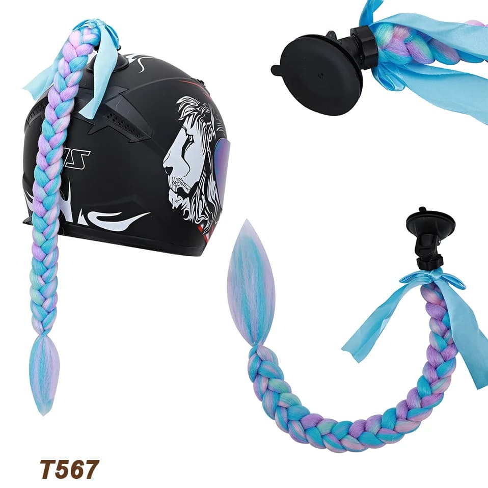Deehair – tresses synthétiques pour casque de moto, 20 pouces, nouvelle perruque tressée pour casque