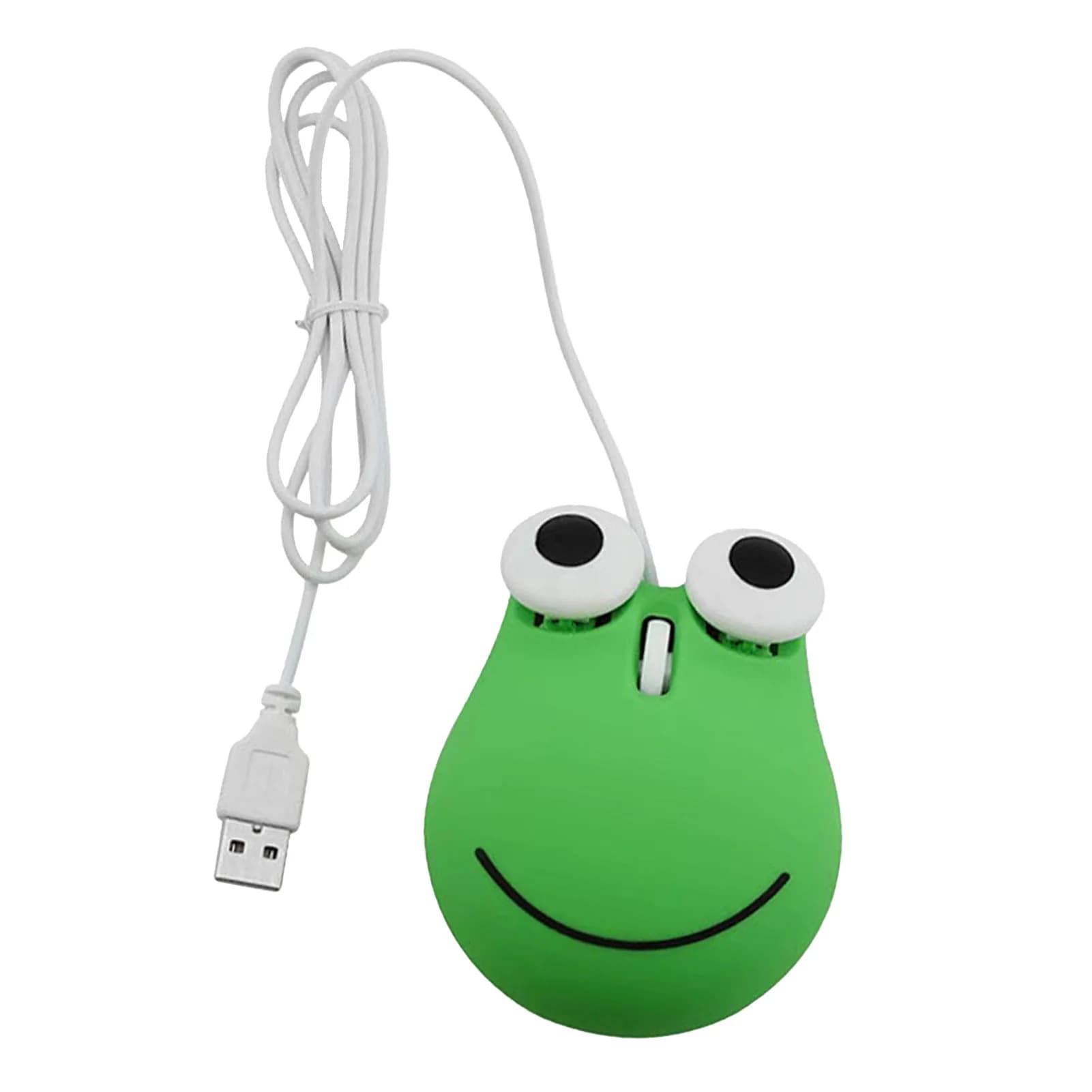 Souris filaire USB pour enfants, design ergonomique, animal vert, forme de grenouille, filaire, ordi