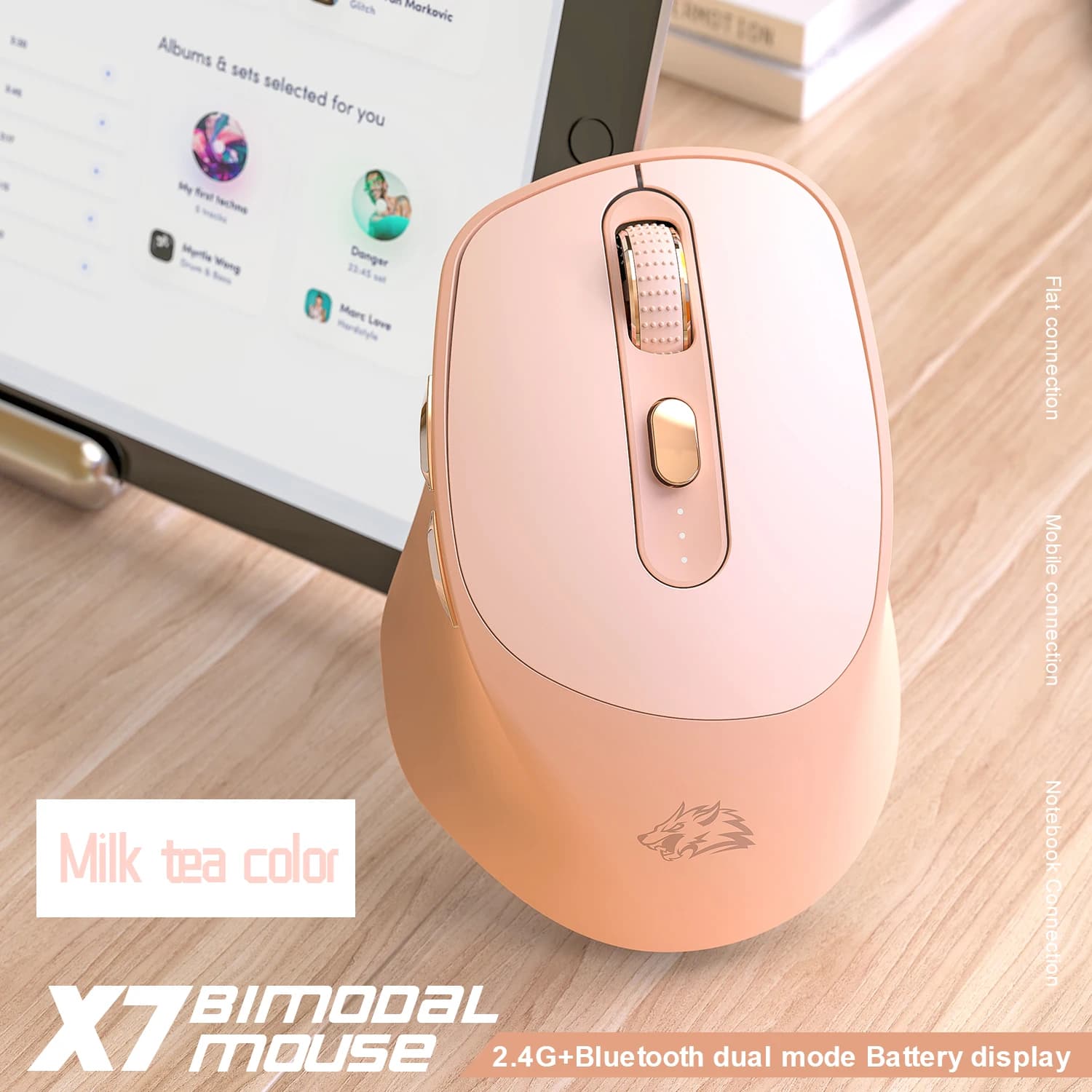 Souris sans fil Bluetooth X7, mode touristes, conception silencieuse, impression d'alimentation, 5 v