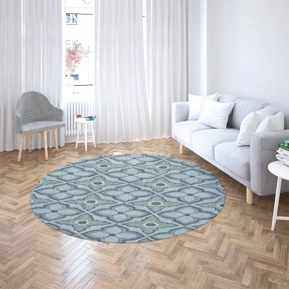 Tapis circulaire vintage à motif floral losanges, antidérapant, imprimé géométrique, pour entrée, sa