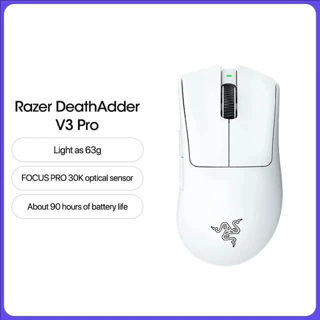 Razer DeathAdder V3 Pro souris de jeu sans fil Focus Pro 30K DPI capteur Gen-3 commutateurs optiques