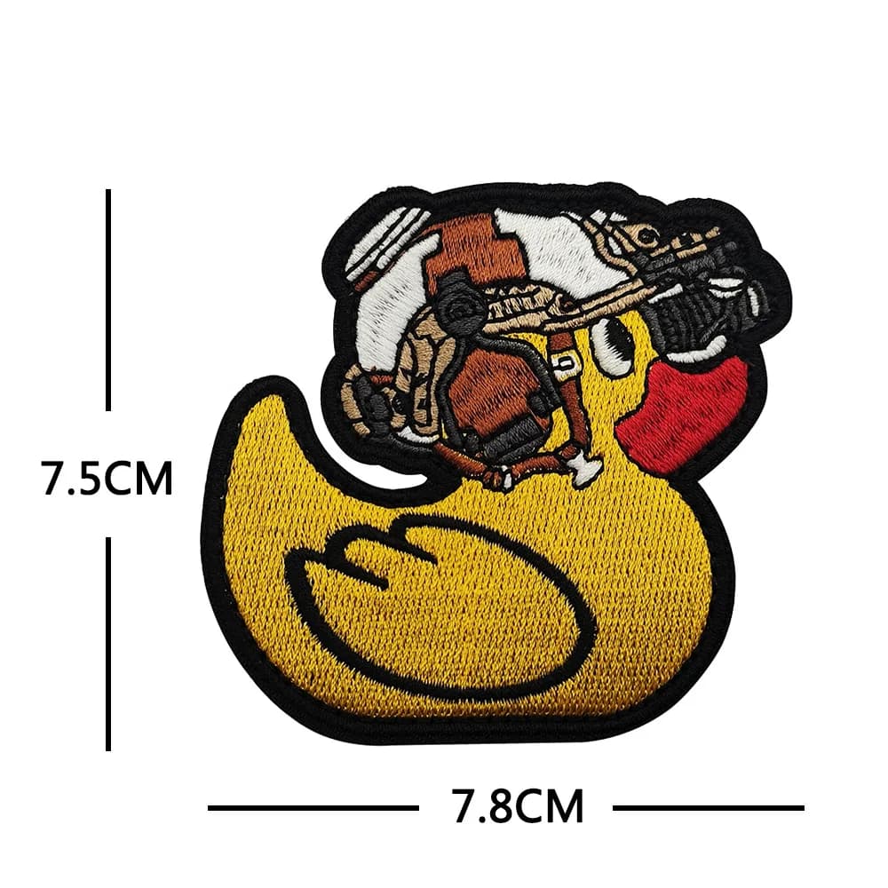 Accessoires de sac d'extérieur 3D PVC caoutchouc Radio tactique canard moral Badge brodé mignon cana