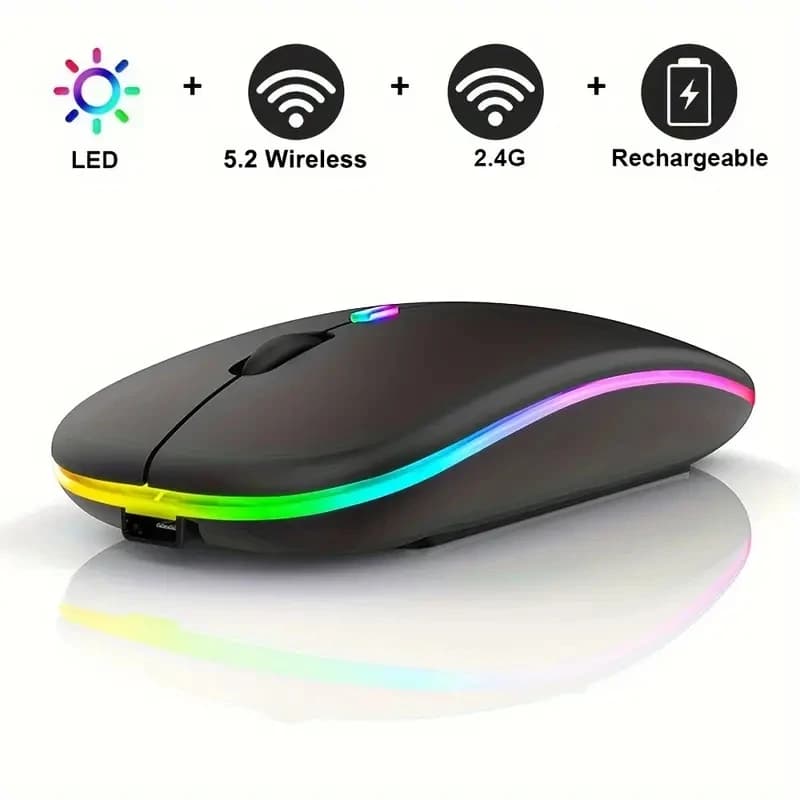 Souris sans fil Bluetooth, compatible et 2.4G, double Modes, Rechargeable, rvb, ergonomique, clic si