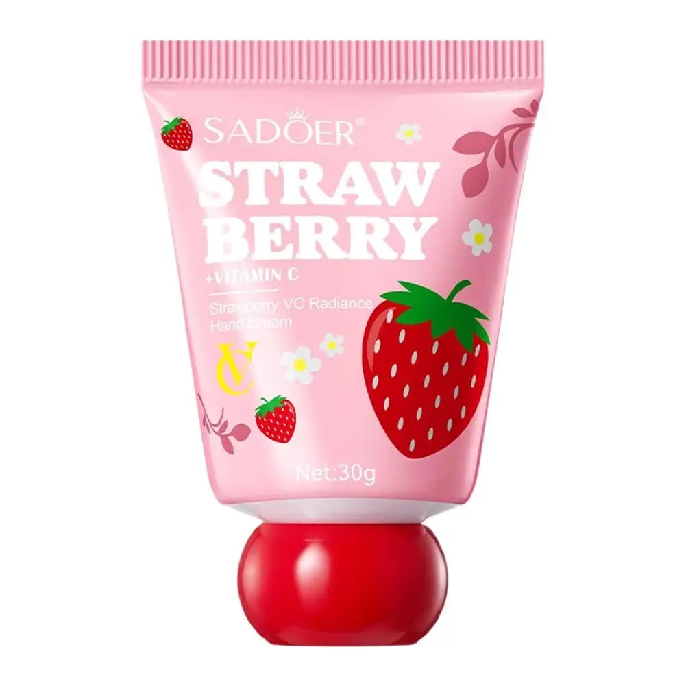Crème pour les mains à la fraise VC 30g, hydratante et éclaircissante pour l'hiver, répare les peaux