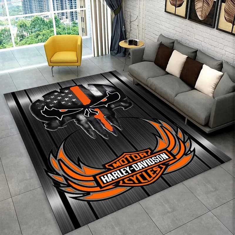 Tapis antidérapant rétro H-Harleys Racing Moto pour salon, chambre à coucher, salle de jeux, tapis d
