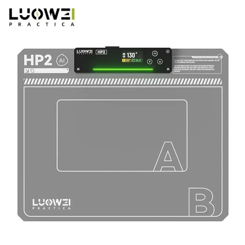 Tapis chauffant pour démontage d'écran LCD LUOWEI LW-HP2, en silicone double couche, à deux zones, r
