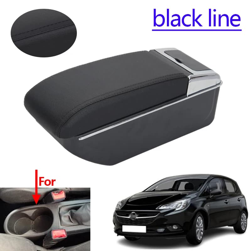 Accoudoir pour Opel Corsa 2015 2016 2017 2018 2019, boîte de rangement pour console de voiture avec 