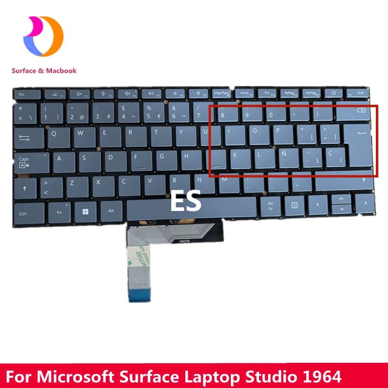 Nouveau clavier d'origine pour Microsoft Surface Studio 1964 clavier Es /GR disposition gris 14.4 ''