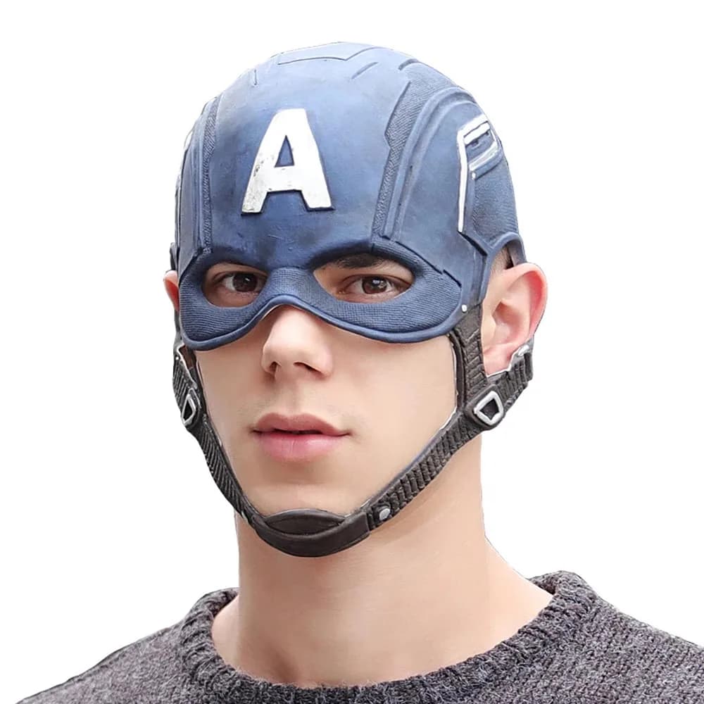 Masque de capitaine américain, Cosplay Steven Rogers, casque de super-héros en Latex, accessoires de