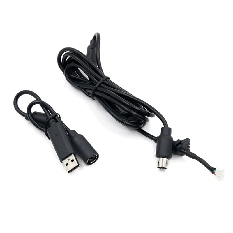 Câble petde contrôleur filaire pour XBOX 360, câble d'installation USB, gris, noir, 4 broches, acces