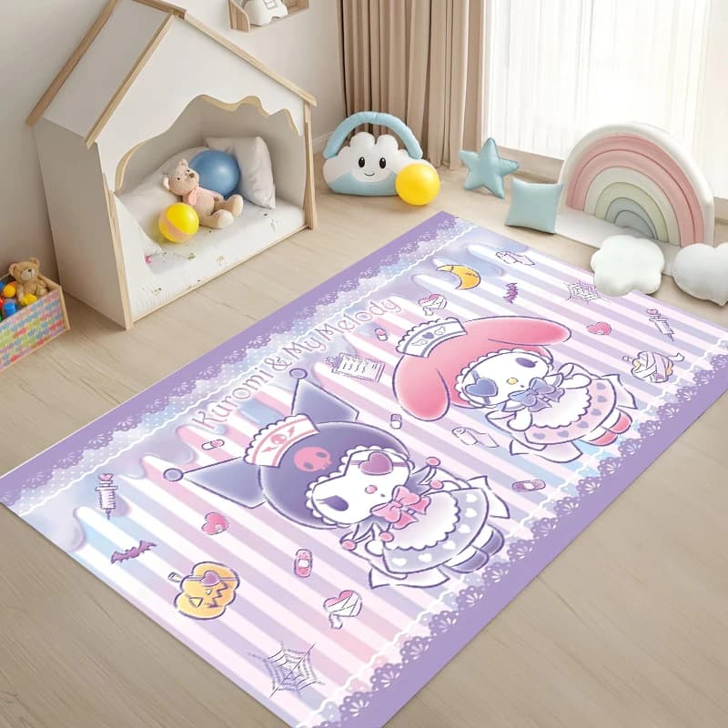 Tapis rose Hello Kitty, style Kawaii Anime Sanrio, tapis décoratif pour chambre de fille, tapis de j