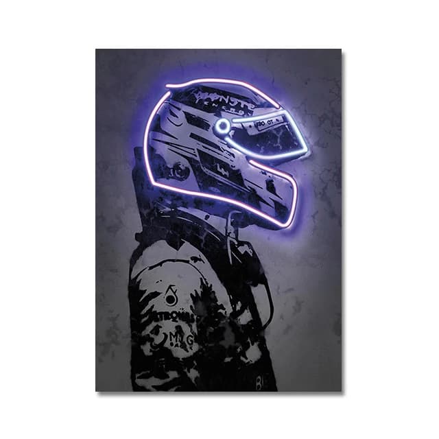 Affiches imprimées au néon pour la décoration intérieure, peinture sur toile, art mural, cool, casqu