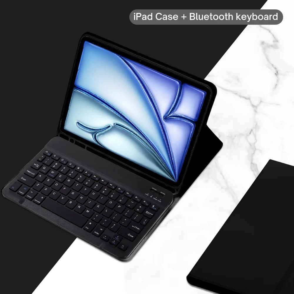 Clavier détachable pour iPad Air 11 pouces M3 2025/M2 2024 Air 6ème et 7ème génération, avec support