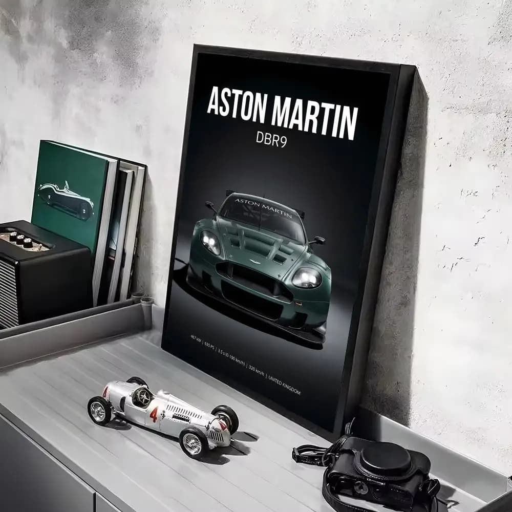 Affiche de supercar A-Aston Martin, impressions d'art mural minimalistes modernes pour chambre à cou
