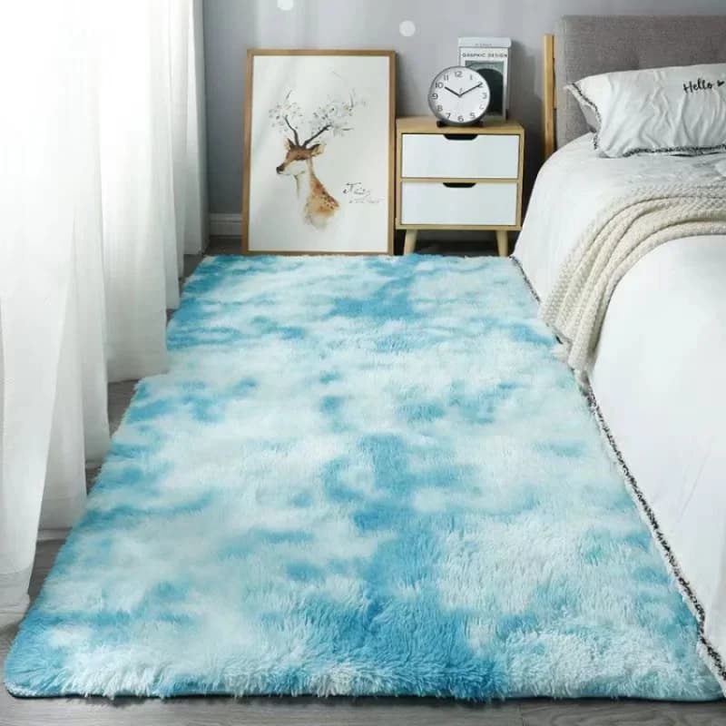 VIKmemorial-Tapis moelleux Shaggy pour chambre à coucher, antidérapant, lavable en machine, doux, mo