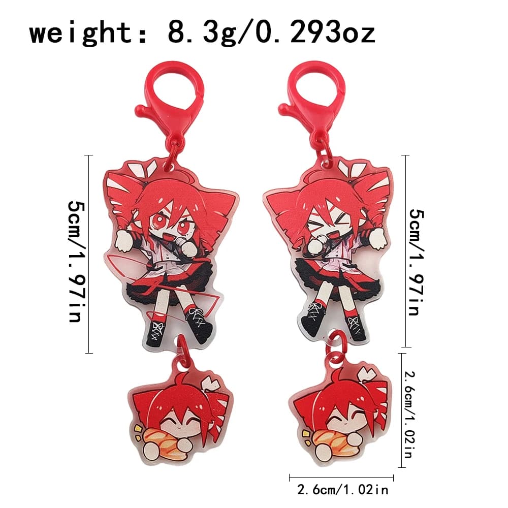 Lot de 2 porte-clés Kasane Teto en acrylique, breloques d'idoles japonaises, accessoires de sac, bij