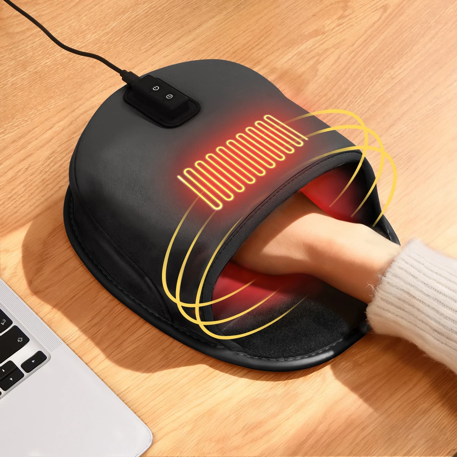 Eary 5V 2A USB tapis de souris chauffant chauffe-mains 3 réglages températures 3 minuterie réglable 