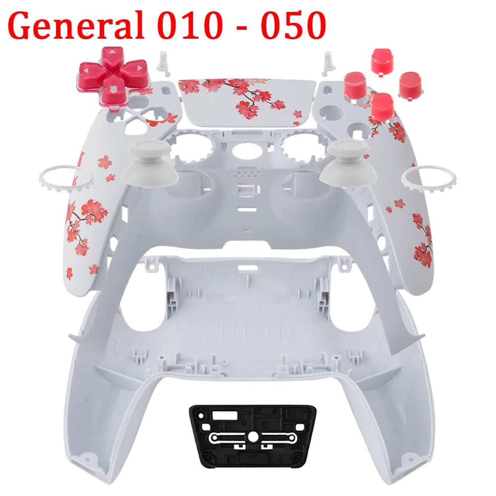 Boîtier de remplacement pour manette Peach Blossom, coques avant et arrière, panneau tactile, bouton