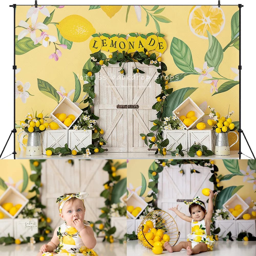 Été limonade temps décors enfants bébé gâteau d'anniversaire Smash Photocall enfant adulte Photo por
