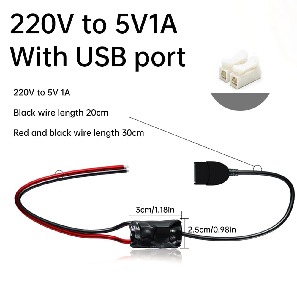 Transformateur de puissance AC 220V à DC 5V 1A 2A, petite caméra Portable, adaptateur de surveillanc
