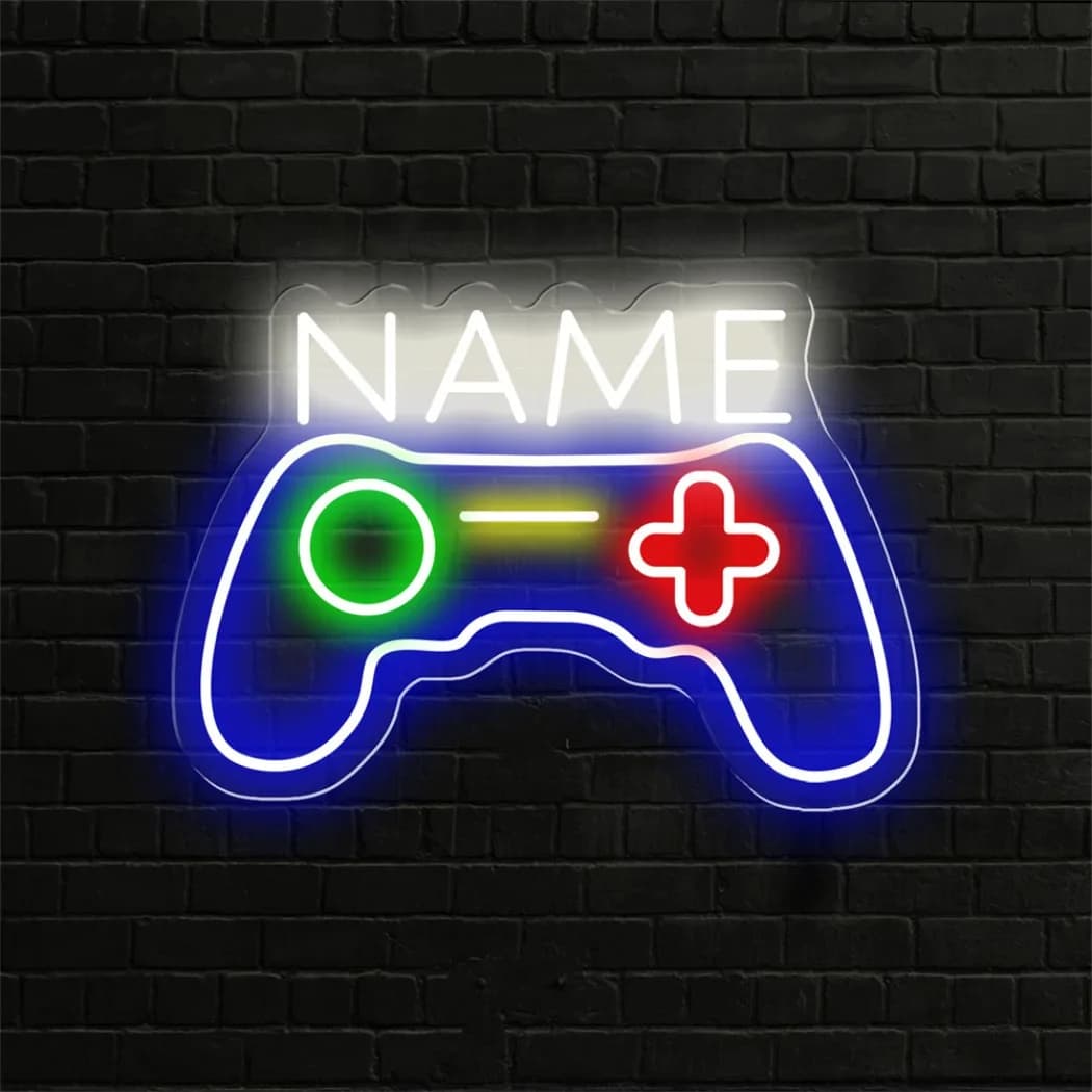 Contrôleur de jeu personnalisé Enseigne au néon Nom personnalisé Alimenté par USB Lumière LED multic