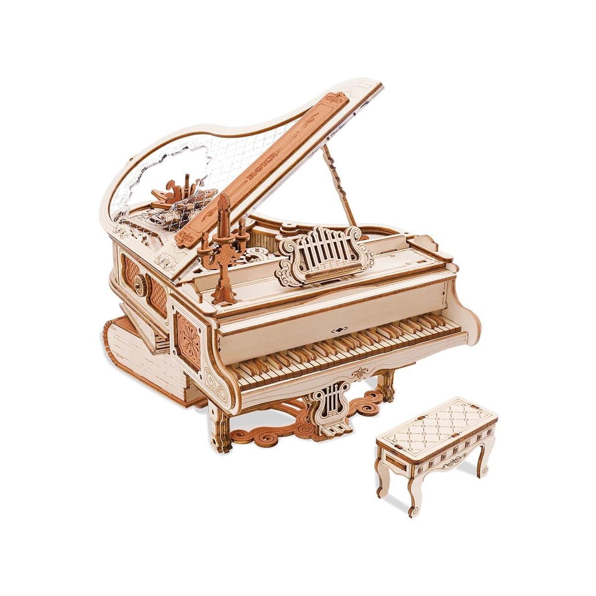Robotime Rokr – Piano magique mécanique, boîte à musique auto-jeu pour enfants et adultes, Kits de b