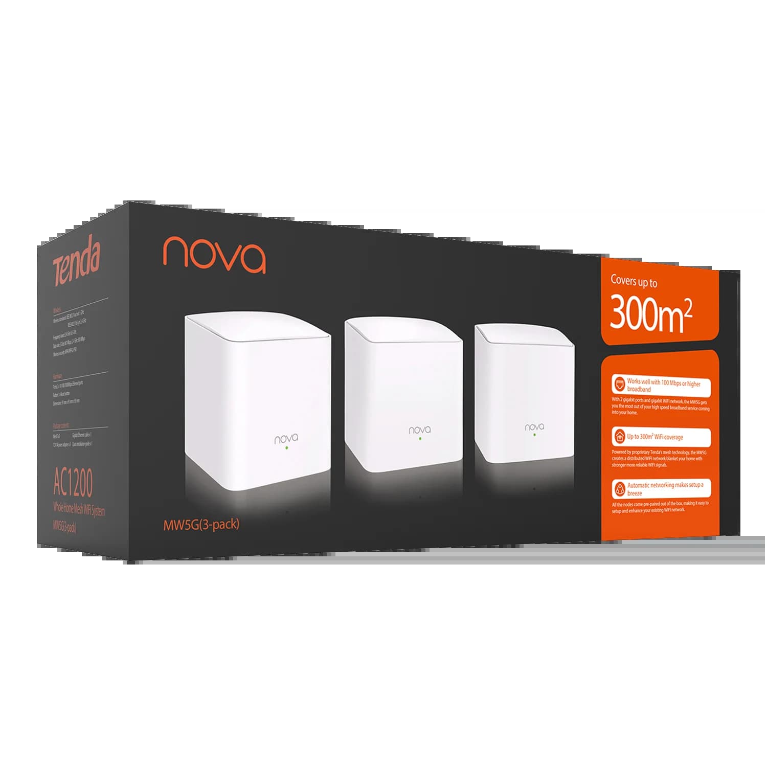 Routeur WiFi Tenda Mesh AC1200 2.4 et 5Ghz MW5G 1200mbps Routeur Nova Mesh jusqu'à 6000 pieds carrés