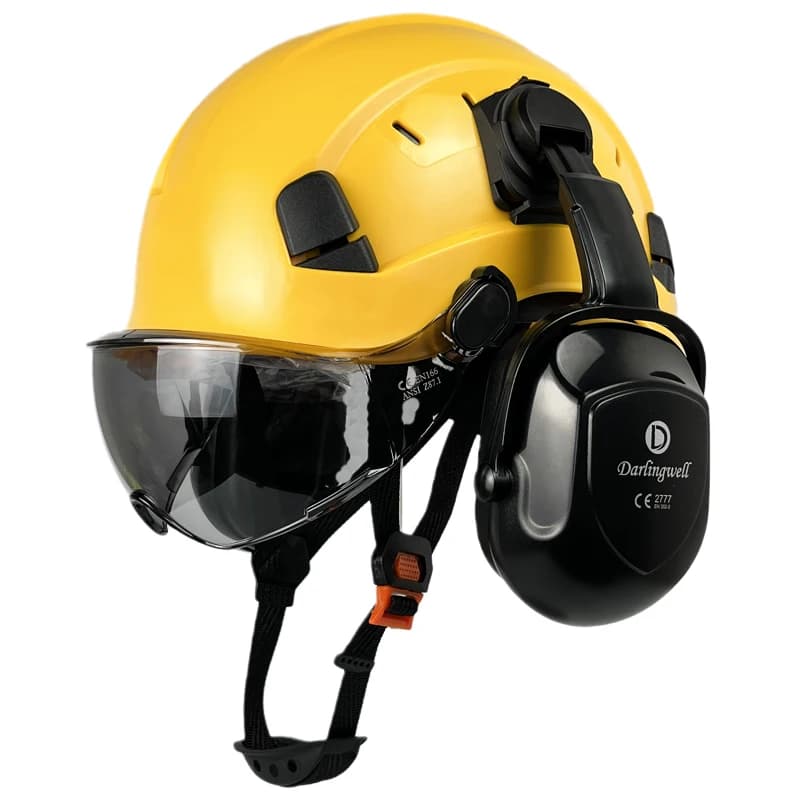 DARLINGWELL-Casque de sécurité avec lunettes pour AtlanVisor, CE Construction, cache-oreilles, bonne