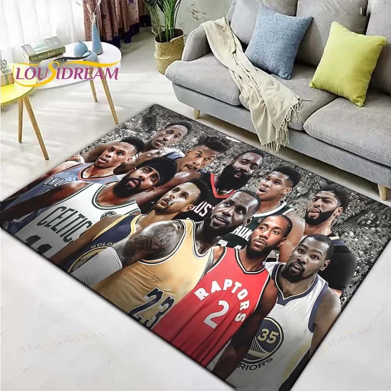 Tapis imprimé étoile de basket-ball l-lebron j-james k-kobe, tapis d'extérieur, antidérapant, décora