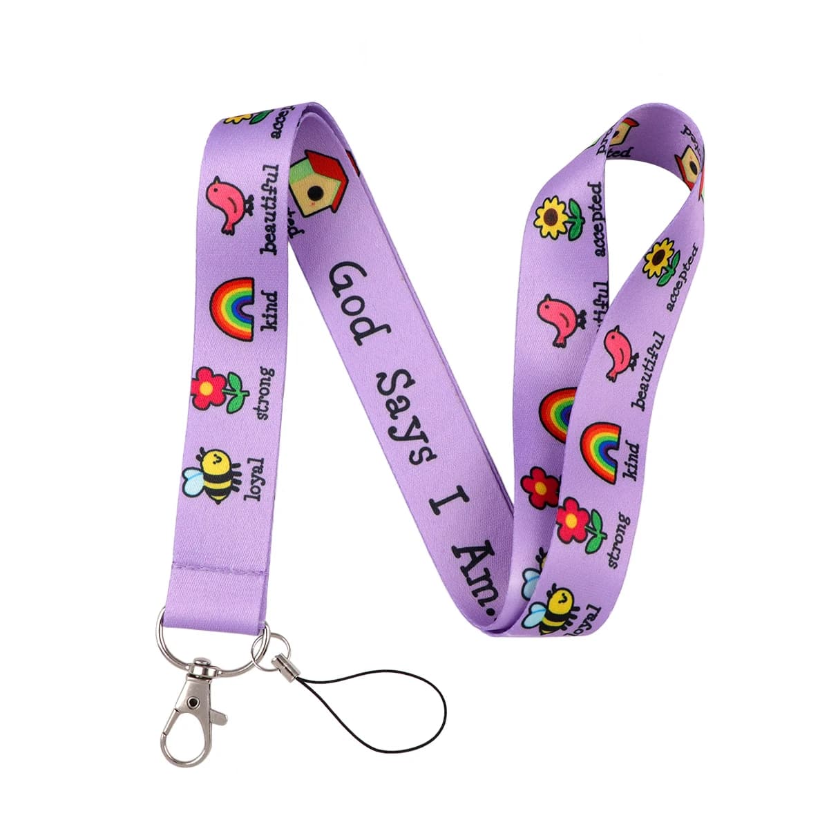 Porte-carte d'identité arc-en-ciel, cordon vintage pour clés, porte-badge, sangles de cou, porte-clé