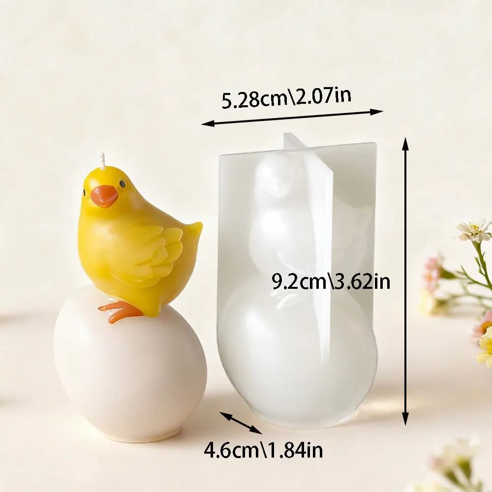 Moule à bougie parfumée en Silicone, œuf de pâques, poussin, peinture de poulet mignon faite à la ma