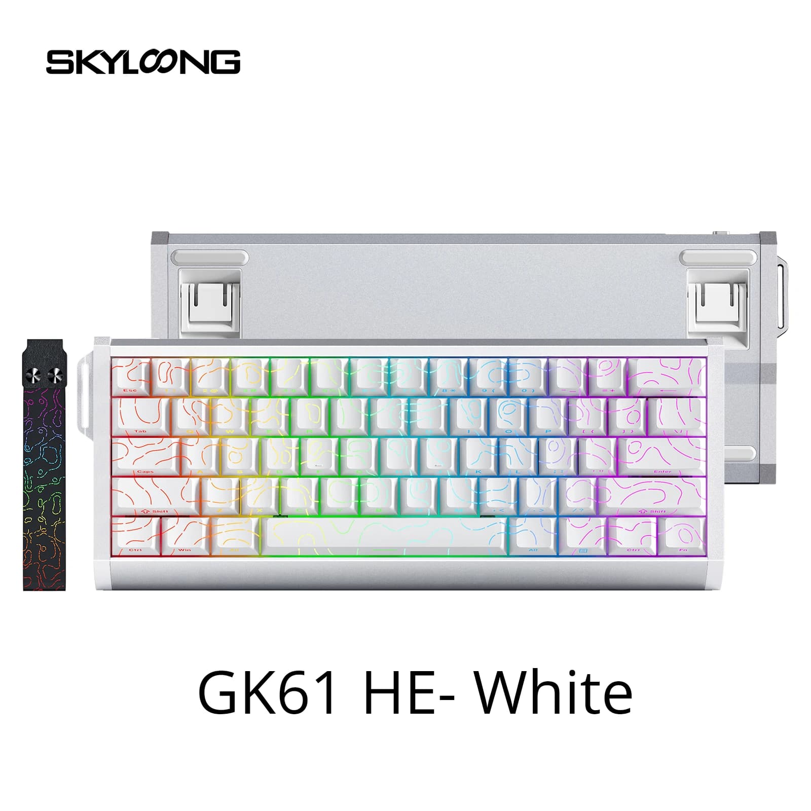 SKYLOONG GK61/GK68 HE clavier magnétique boîtier en aluminium 8000hz RT0.01mm déclencheur rapide PBT
