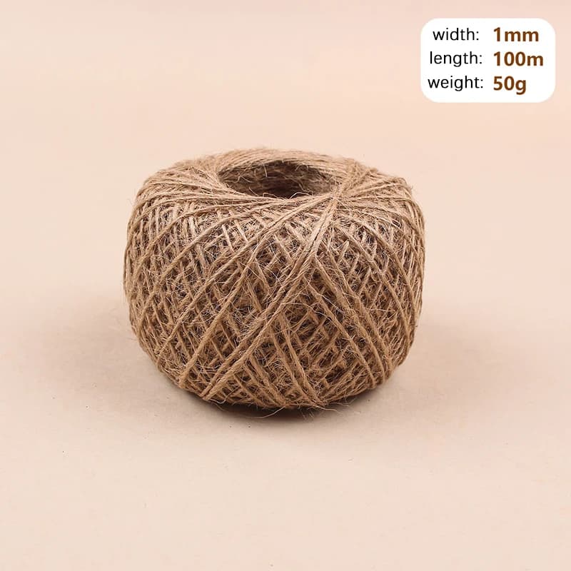 Corde de Jute naturelle Vintage 1-14mm, utilisée pour l'artisanat, emballage cadeau, jardinage, mari