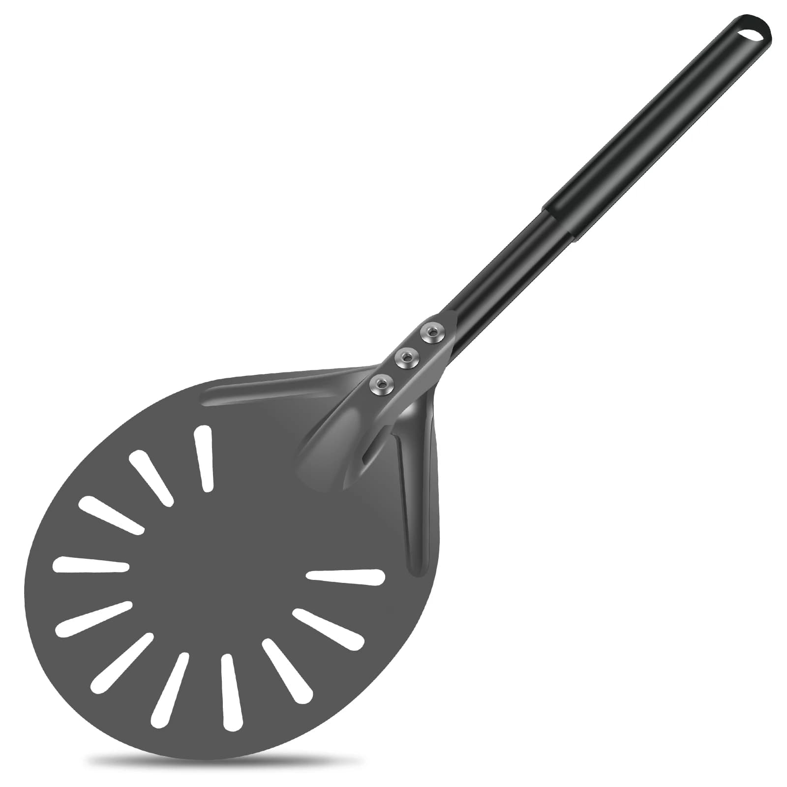 Pelle à Pizza Perforée en Aluminium avec Long Manche, Rotateur Antiadhésif pour la Maison