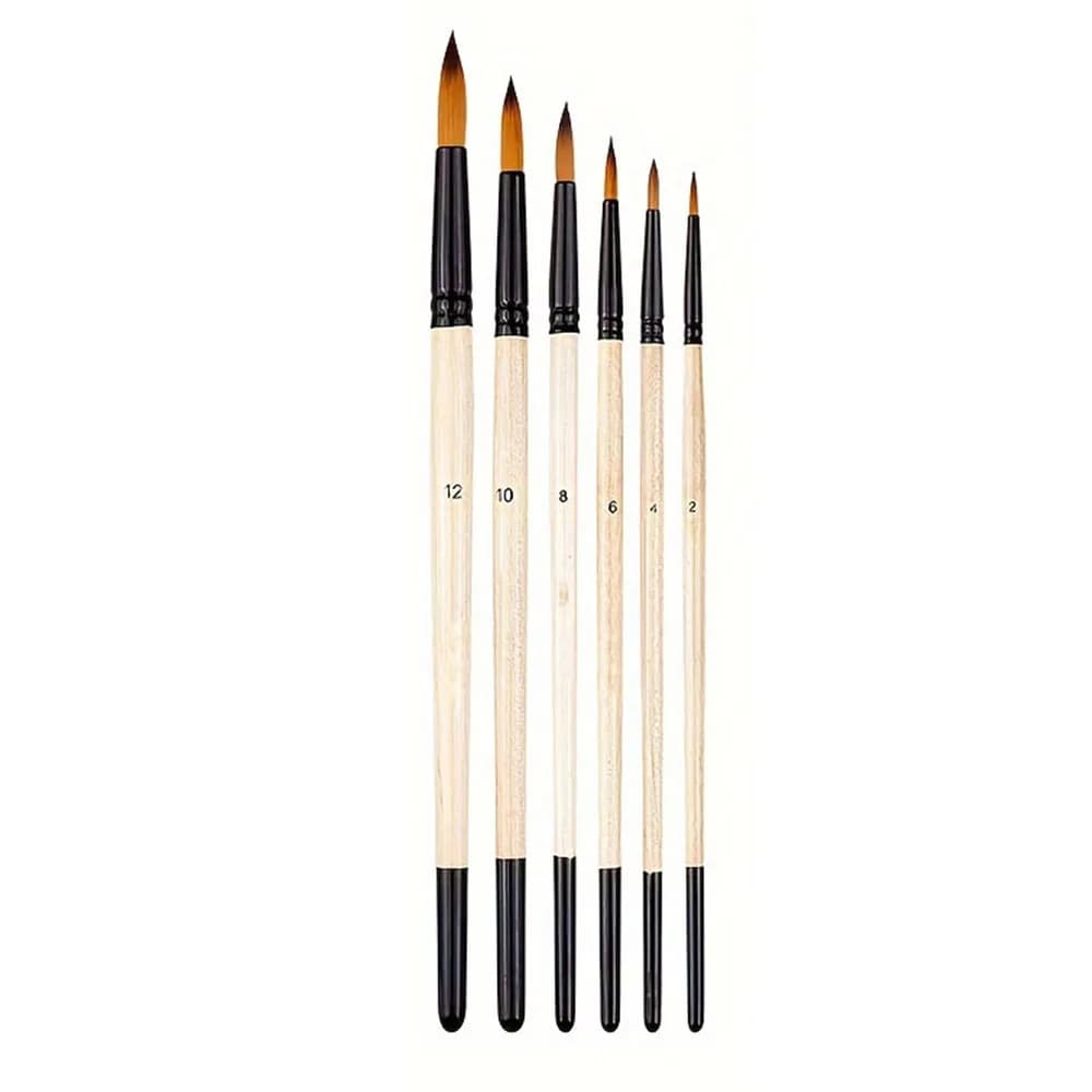 Ensemble de pinceaux de peinture d'artiste, 6 pièces, pinceaux d'artiste pour huile acrylique, aquar