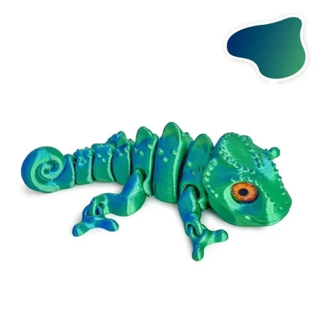 Figurines de caméléons imprimées en 3D, multi-articulées, yeux simulés, pour accessoires de maison, 