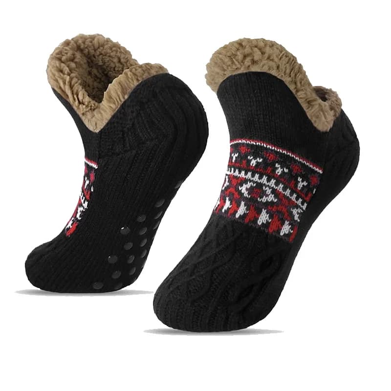 Chaussettes de sol chaudes pour hommes et femmes, chaussettes de neige, tapis de sommeil, pantoufles