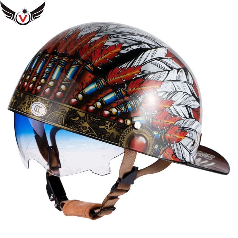 V Retro demi-Scooter casque de Baseball casquette de sécurité pour moto Harley Vintage vélo électriq