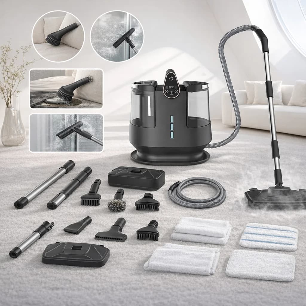 Nettoyeur de taches rapide pour tapis, canapés et sièges de voiture avec fonction vapeur à chauffage