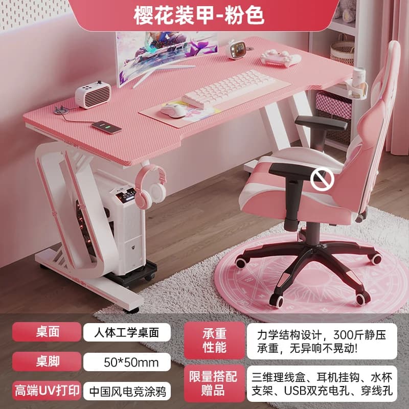 Bureau d'ordinateur, ensemble combiné Table de jeu et chaise de bureau, chambre à coucher, bureau en