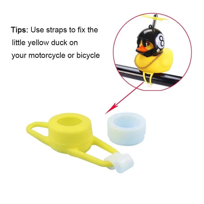 Canard en caoutchouc à vent cassé avec pendentif de casque, canard noir/jaune, casque de moteur de v