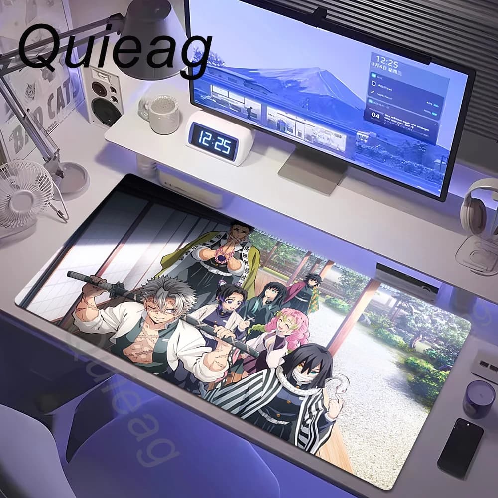 Tapis de souris Demon Slayer, Anime japonais, 900x400, pour PC Gamer, clavier, tapis XL en caoutchou