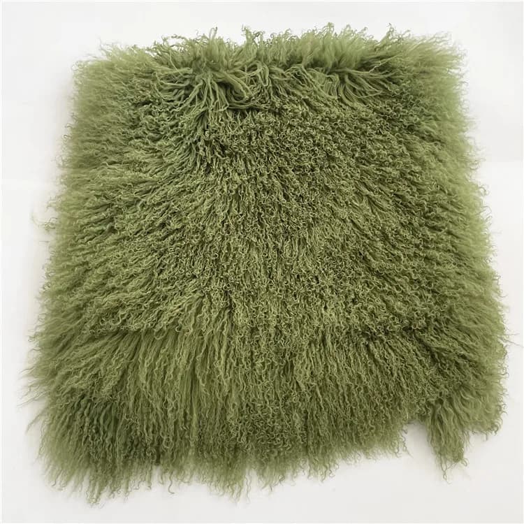 Couverture en plaque de fourrure d'agneau mongole véritable, tapis en peau de mouton tibétain bouclé