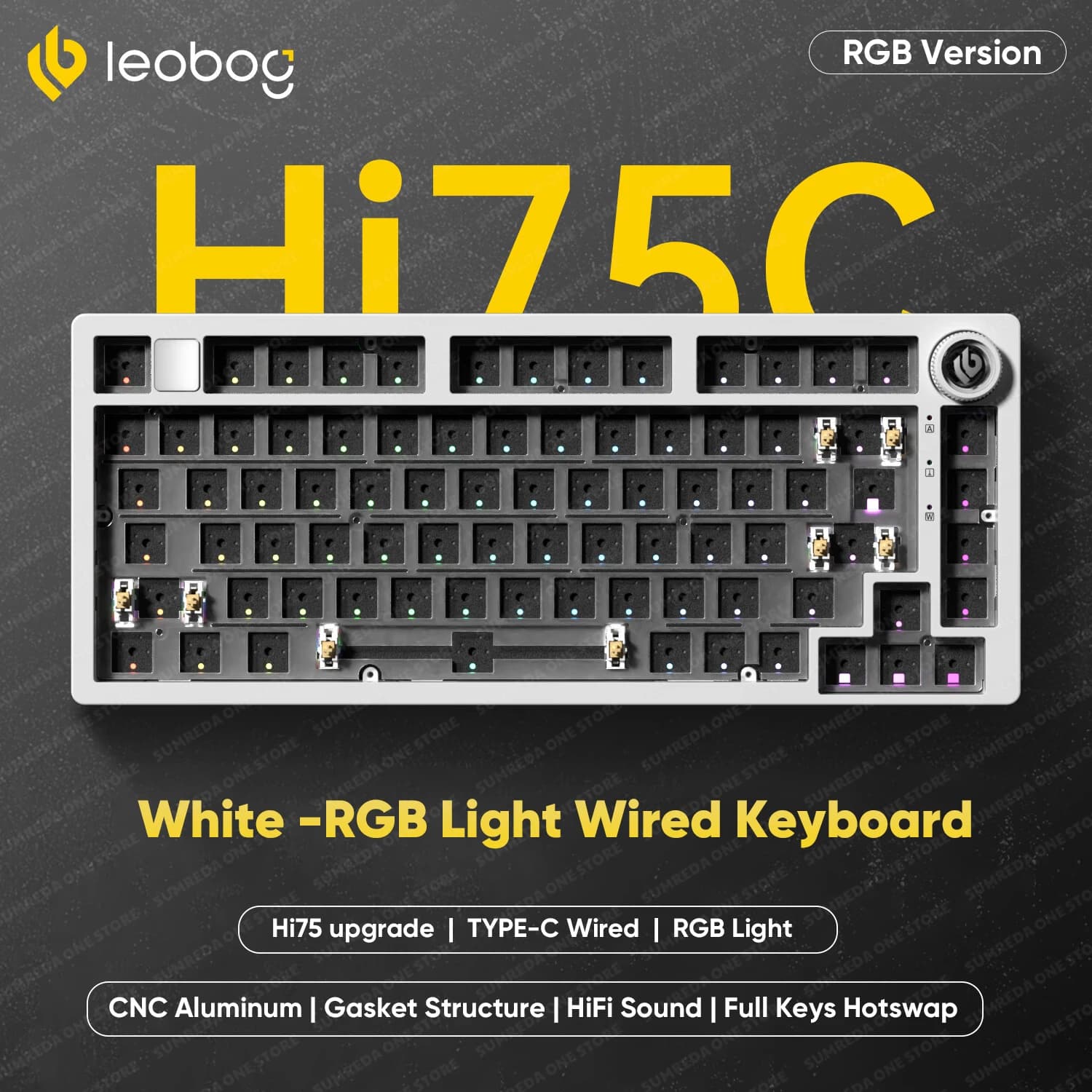 Clavier de jeu sans fil personnalisé Leobog Hi75C Pro 75 81 touches en aluminium BT 2.4G filaire Hot